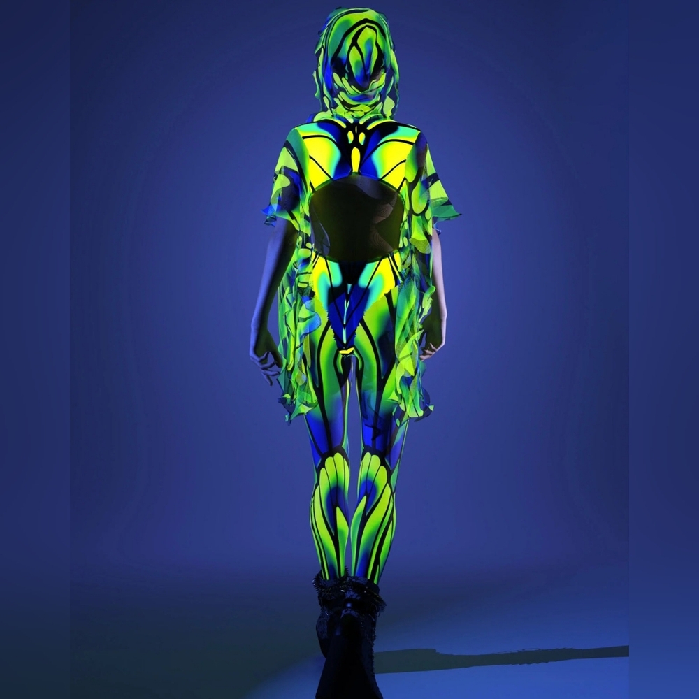 Candy Catz Flutter Fairy Hooded Jumpsuit Festival / HALLOWEEN - Picture 7 of 9